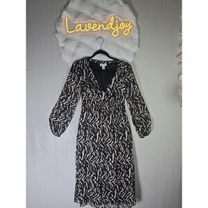 Sofia Vergara Animal Print Midi Empire Dress Womens XS Holiday Office Statement